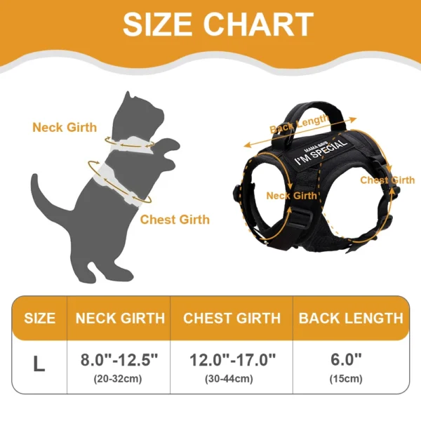 Nylon Cat Harness Vest with 2 Sticker Military Tactical Cats Harness With Handle Cats Small Dogs Pet Training Walking Chihuahua 6