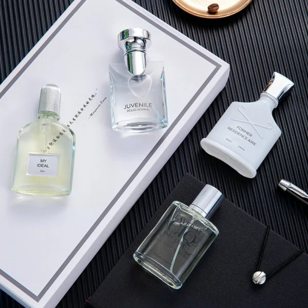 Brand Men Perfume 100ml Gift Box Four Piece Set Lasting Fragrance Body Spray Fresh Plant Floral Scent Pheromone Parfums Homme 6