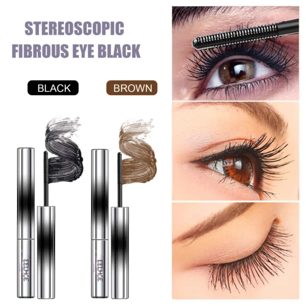 EELHOE Silk Fiber Curling Eyelash Extension Mascara Lengthening Long Lasting Waterproof Eyes Black Lashes Brush Makeup Cosmetics 3