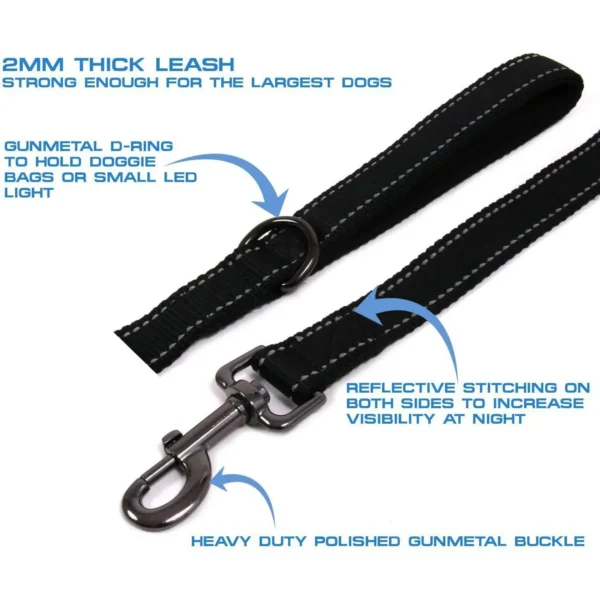Dog Leashes Outdoor Travel Dog Training Chain Heavy Duty Double Handle Lead for Greater Control Safety Training Dual Handle 3