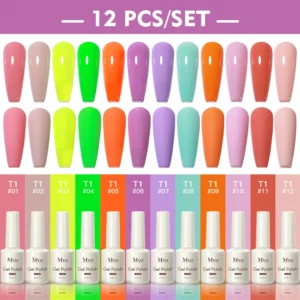 Mxsi 12pcs 15ML Gel Nail Polish Set Sparkle Red Gel Polish Soak Off UV LED Gel Varnish Kit 120 Colors Nail Art Manicure Gifts 2