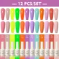Mxsi 12pcs 15ML Gel Nail Polish Set Sparkle Red Gel Polish Soak Off UV LED Gel Varnish Kit 120 Colors Nail Art Manicure Gifts 2