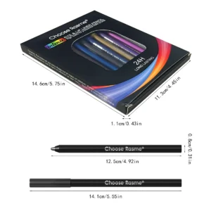 12 Colors Set Glitter & Shimmer Eyeliner Stick Pack - Long-Wearing Blue Tone Eyeliner Pencil with Smooth Application - Versatile 3