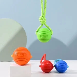Dog Ball Toys Bouncy Rubber Ball Chew Toys Pet Dog Toy Ball with String Interactive Toys for Big Dog Puppy Games Toys 2