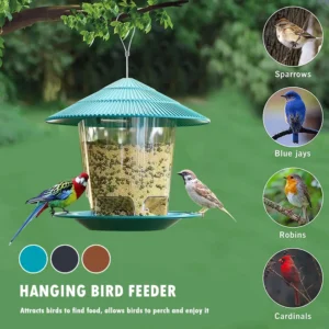 Bird Feeder Automatic Foot Feeding Tool Outdoor Bird Feeder Hanging Nut Feeding Multiple Hole Dispenser Holder Food Container 2