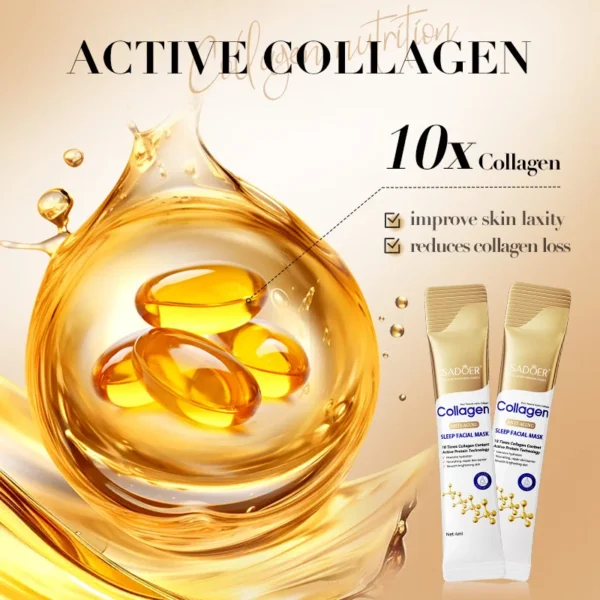 30pcs SADOER Collagen Sleeping Facial Masks Face skincare Moisturizing Brightening Firming Hydrating Face Mask Facial Skin Care 3