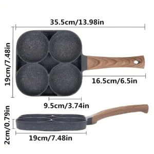 LMETJMA Egg Frying Pan Nonstick Pancake Pans 4-Cups Cookware Pancake Pan Egg Pan Suitable for Gas Stove Induction Cooker JT87 2
