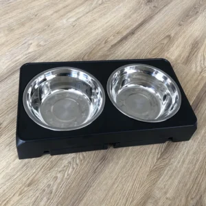 BOOTEELY Elevated Dog Feeder Bowls Adjustable Raised Stand with Double Stainless Steel Food Water Bowls Small Medium Large Dogs 2