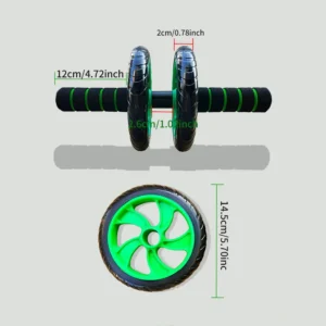 Abdominal Muscle Wheel Double Wheel Healthy Abdominal Wheel Slimming Belly Men's and Women's Fitness Equipment Silent Roller 2