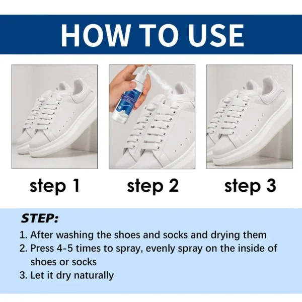 Shoe Socks Odor Removal Spray Foot Odor Shoes Stink Remover Footwear Deodorant Antibacterial Antiperspirant Freshener Feet Care 5
