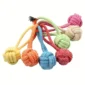 1pcs Random Color Interactive Cotton Rope Puppy Tug Toys Ball For Dogs Accessories Toothbrush Chew Durable Supply 2
