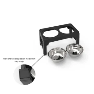 BOOTEELY Elevated Dog Feeder Bowls Adjustable Raised Stand with Double Stainless Steel Food Water Bowls Small Medium Large Dogs 5