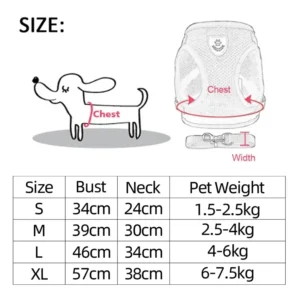 Cat Harness Vest Walking Lead Leash For Puppy Dogs Collar Polyester Adjustable Mesh Dog Harness For Small Medium Pet Accessories 6