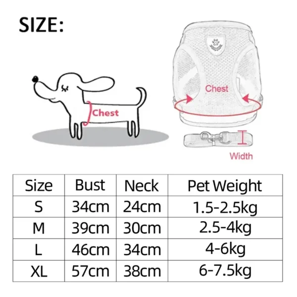 Cat Harness Vest Walking Lead Leash For Puppy Dogs Collar Polyester Adjustable Mesh Dog Harness For Small Medium Pet Accessories 6