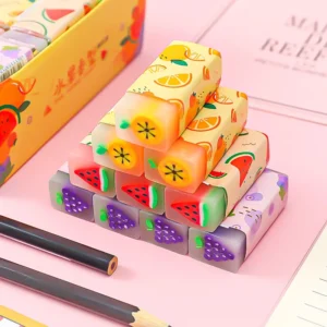 3pcs/lot Cartoon Creative Fruit Eraser Pupils Exam Pencil Eraser Children's Stationery Painting Sketch Eraser  School  Kawaii 2