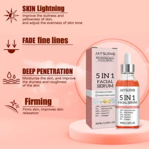 5 In 1 Fade fine lines Firming Face Serum Moisturizing brightning Vitamin C Hyaluronic Acid Facial Serum Shrink Pores Skin Care 4