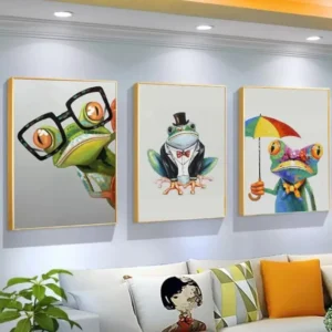 Colorful Frog Graffiti Art Canvas Paintings Abstract Animals Posters and Prints on Canvas Wall Art Picture for Living Room Decor