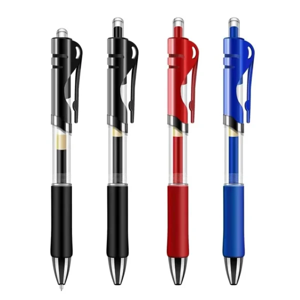 Retractable Gel Pen,Black, Red,Blue Ink Ballpoint for Writing,Office and School Supplies,Stationery,0.5mm Retractable,12 Pcs Box 5