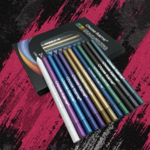 12 Colors Set Glitter & Shimmer Eyeliner Stick Pack - Long-Wearing Blue Tone Eyeliner Pencil with Smooth Application - Versatile 6
