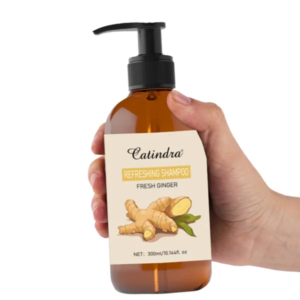 300ml Fresh Ginger Refreshing Shampoo Dry Curly Fluffy Hair Nourishing Straightening Shampoo Conditioner for Female 6