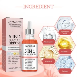 5 In 1 Fade fine lines Firming Face Serum Moisturizing brightning Vitamin C Hyaluronic Acid Facial Serum Shrink Pores Skin Care 2