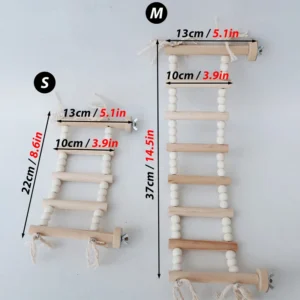 5/8 Steps Wood Ladder Pet Interactive Bird Parrot Toy Ladder for Hamster Cage Funny Grinding Stick Climbing Toy Bird Accessories 2