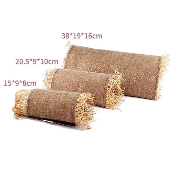 Rabbit Hideaway Toy Grass Straw Bunny Toy Tunnel Hamster Accessories for Guineapig Chinchilla Ferret Rats Rodent Animal Pet Cage 4