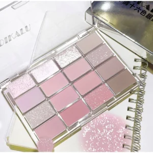 16 Colors Pearlescent Eyeshadow Palette Shimmer Eye Shadows Highlighter Waterproof High Quality Professional Makeup Cosmetics 2