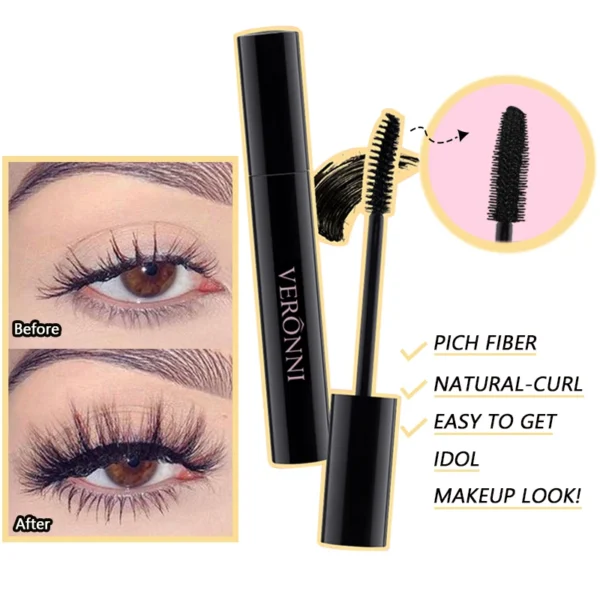 Color Mascara Eyelashes Lengthening Mascara 4D Silk Fiber Waterproof Curling Mascara Black Eyelashes Extension Make Up Cosmetics 3