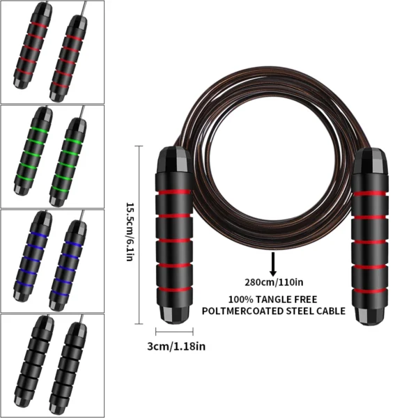 Rapid Speed Jump Rope Steel Wire Skipping Rope Exercise Adjustable Jumping Rope Fitness Workout Training Home Sport Equipment 2