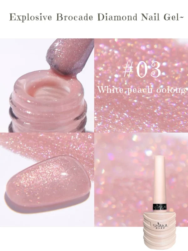 1-3pcs PSK Pink Nails Spring White Peach Oolong 3 Color Series Gel Nail Polish 2025 Youth Super Glitter Nail Art Nail Supplies