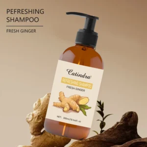300ml Fresh Ginger Refreshing Shampoo Dry Curly Fluffy Hair Nourishing Straightening Shampoo Conditioner for Female 5