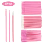 200pcs Disposable Brushes Set Mascara Wands Lip Brushes Microbrush Applicator Swab for Eyelash Extension Eyebrow Makeup Tools
