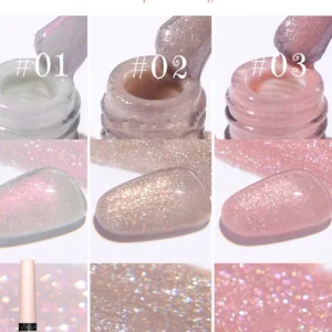 1-3pcs PSK Pink Nails Spring White Peach Oolong 3 Color Series Gel Nail Polish 2025 Youth Super Glitter Nail Art Nail Supplies 2