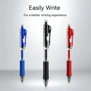 Retractable Gel Pen,Black, Red,Blue Ink Ballpoint for Writing,Office and School Supplies,Stationery,0.5mm Retractable,12 Pcs Box 2