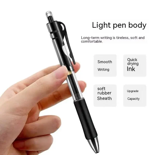 Retractable Gel Pen,Black, Red,Blue Ink Ballpoint for Writing,Office and School Supplies,Stationery,0.5mm Retractable,12 Pcs Box 4
