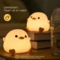1pc Doudou Duck night light  Children's gift soft light eye care USB charging timing automatic clap silicone lamp 2