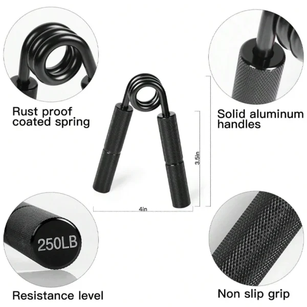 1PCS 50LB-350LB Metal Hand Gripper Strengthener Finger Exerciser Grip Strength Muscle Arms Trainer Recovery Wrist Gym Equipment 5