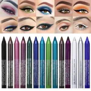 14-Color Colourful Eyeliner Pen, High Pigmented Pearly Shimmer Metallic Smokey Punk Gothic Style Eyeliner, Long Lasting Waterpro 4