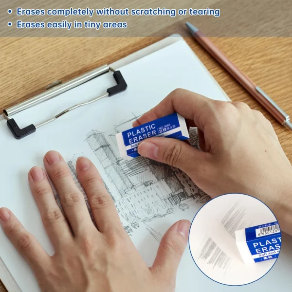 1-90Pcs 2B Pencil Erasers Soft Large PVC Rubber Eraser for School Office Kids Drawing Bulk Sketches Exam Correction Painting Art 6