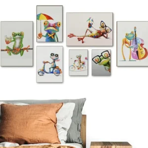 Colorful Frog Graffiti Art Canvas Paintings Abstract Animals Posters and Prints on Canvas Wall Art Picture for Living Room Decor 2