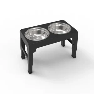 BOOTEELY Elevated Dog Feeder Bowls Adjustable Raised Stand with Double Stainless Steel Food Water Bowls Small Medium Large Dogs 6