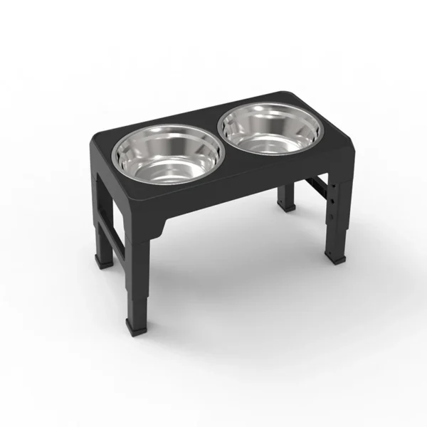 BOOTEELY Elevated Dog Feeder Bowls Adjustable Raised Stand with Double Stainless Steel Food Water Bowls Small Medium Large Dogs 6
