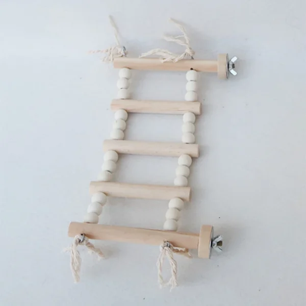 5/8 Steps Wood Ladder Pet Interactive Bird Parrot Toy Ladder for Hamster Cage Funny Grinding Stick Climbing Toy Bird Accessories 6