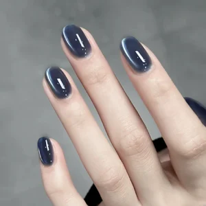 1-21pcs ZH Popular Blue Ink Cat's Eye Gel Nail Polish Spring Summer Fashionable Color Flash Glass Beads Cat's Eye Nail Salon 2