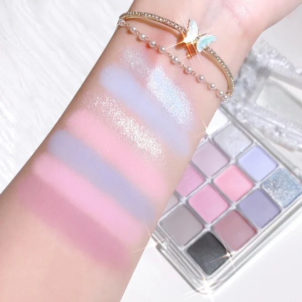 16-Color Eyeshadow Palette - Korean Style, Matte & Shimmer Finishes with Pink, Brown, Nude Tones - Long-Lasting, Fine Texture fo 6