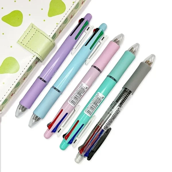 5 In 1 Multicolor Ballpoint Pens 4 Colors Ball Pen 1 Automatic Pencil With Eraser For School Office Writing Supplies Stationery 5