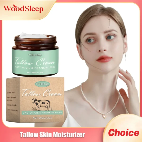 Beef Tallow Face Cream Anti Aging Fine Lines Deep Moisturizing Soothing Repair Damaged Day Skin Nourishing Face Body Lotion 60g 4