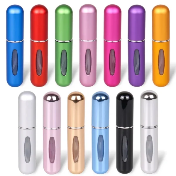 5ml /10ml Mini Portable Bottom-Filling Pump Perfume Bottle Sample Perfume Refillable Spray Bottle Empty Cosmetic Containers Set 5