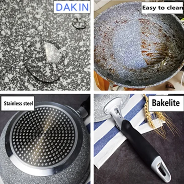 Durable Stone Frying Pan28/26/24/20cm Wok Non-stick Pan Skillet Cauldron Induction Cooker Pans Pancake Egg Gas Stove Home 6